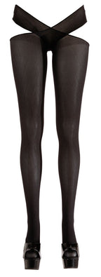 Cottelli Collection - Strumpfhose mit offenem Schritt in Schwarz