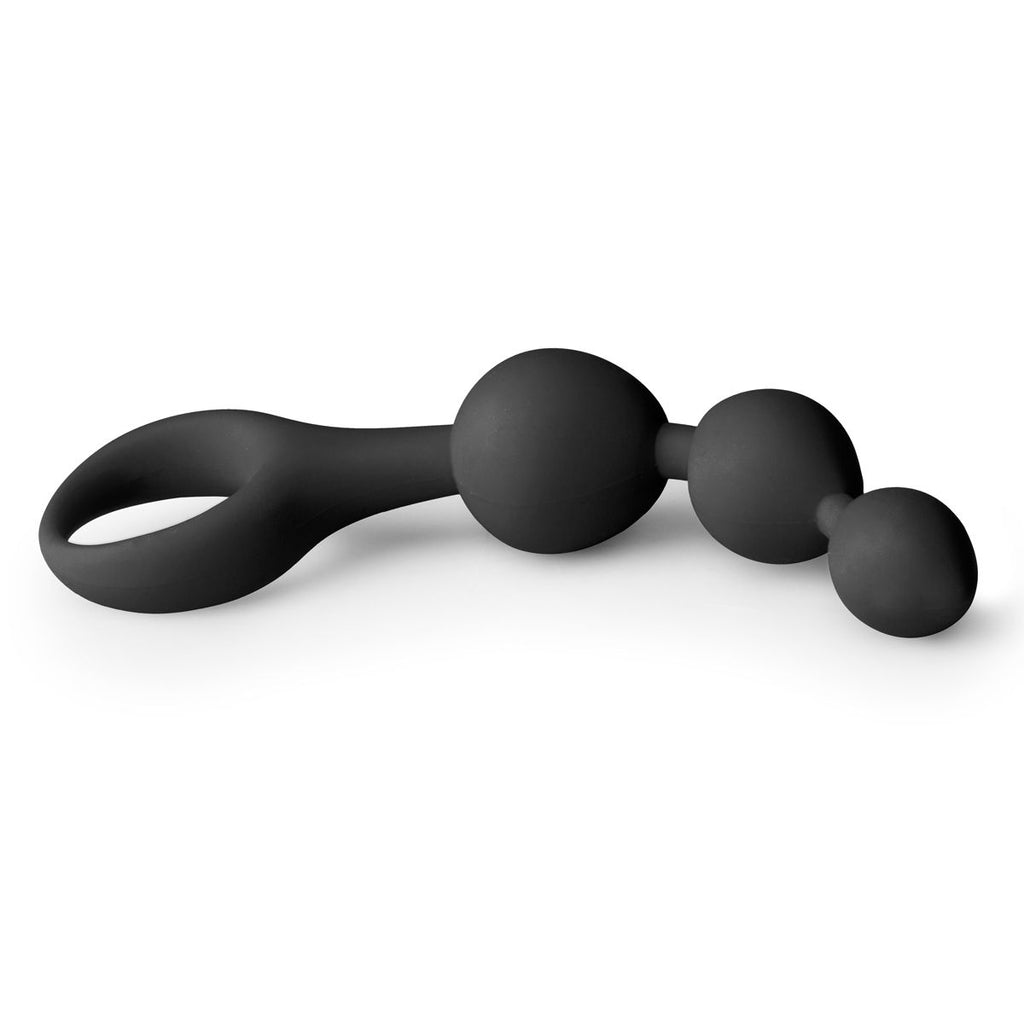 Schwarzer Analdildo in Kugelform aus Silikon