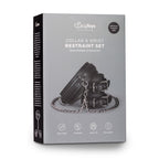 Easytoys Fetish - Lederhalsband mit Handgelenkmanschetten - Schwarz