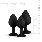 Analplug aus Silikon mit Diamant - Schwarz