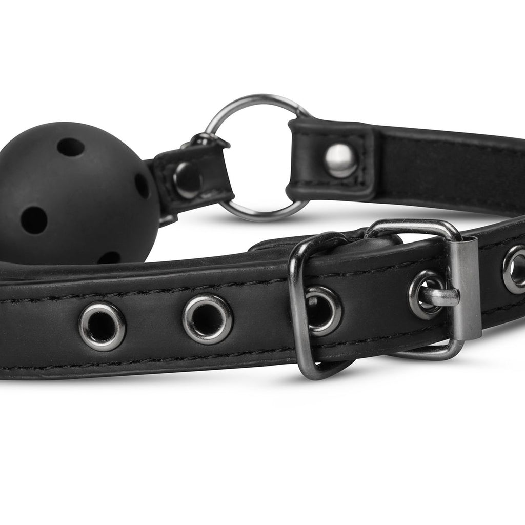 Easytoys Fetish - Offener Ballknebel mit Nippelklemmen