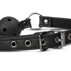 Easytoys Fetish - Offener Ballknebel mit Nippelklemmen