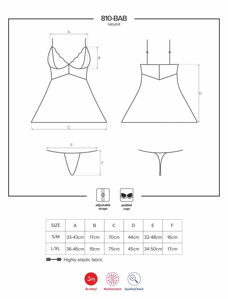 Obsessive - Babydoll Set Mit Spitze - Schwarz