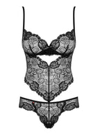 Obsessive - Alluria Kanten Body - Zwart