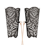 Rosy Gold - Spitzenmanschetten und Halsband - Schwarz