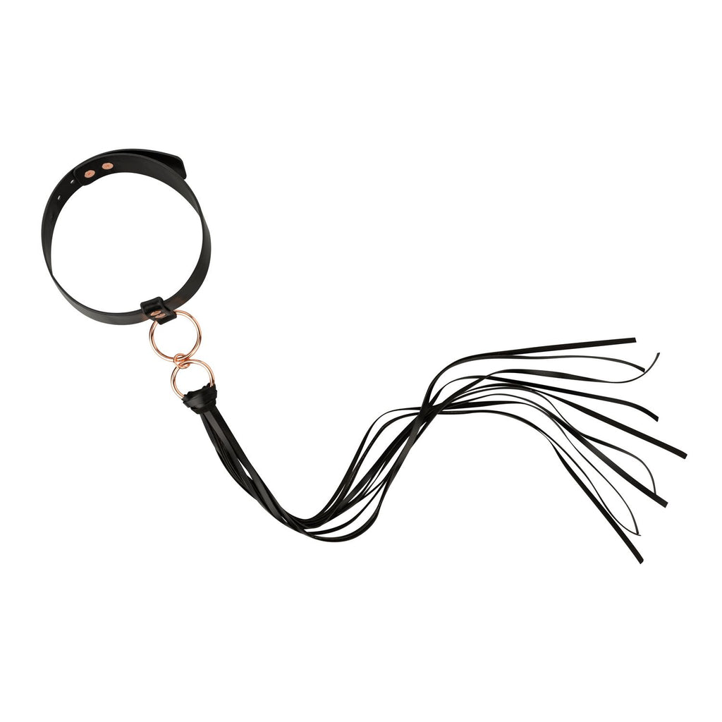 Rosy Gold - Halsband mit Flogger - Schwarz