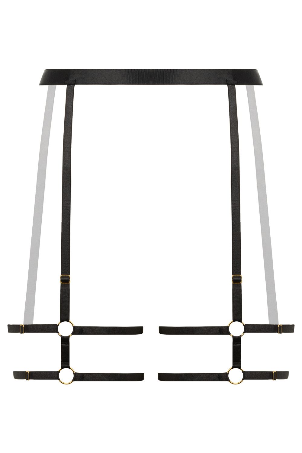 Christine - Strappy Strumpfhalter Blushing - Schwarz