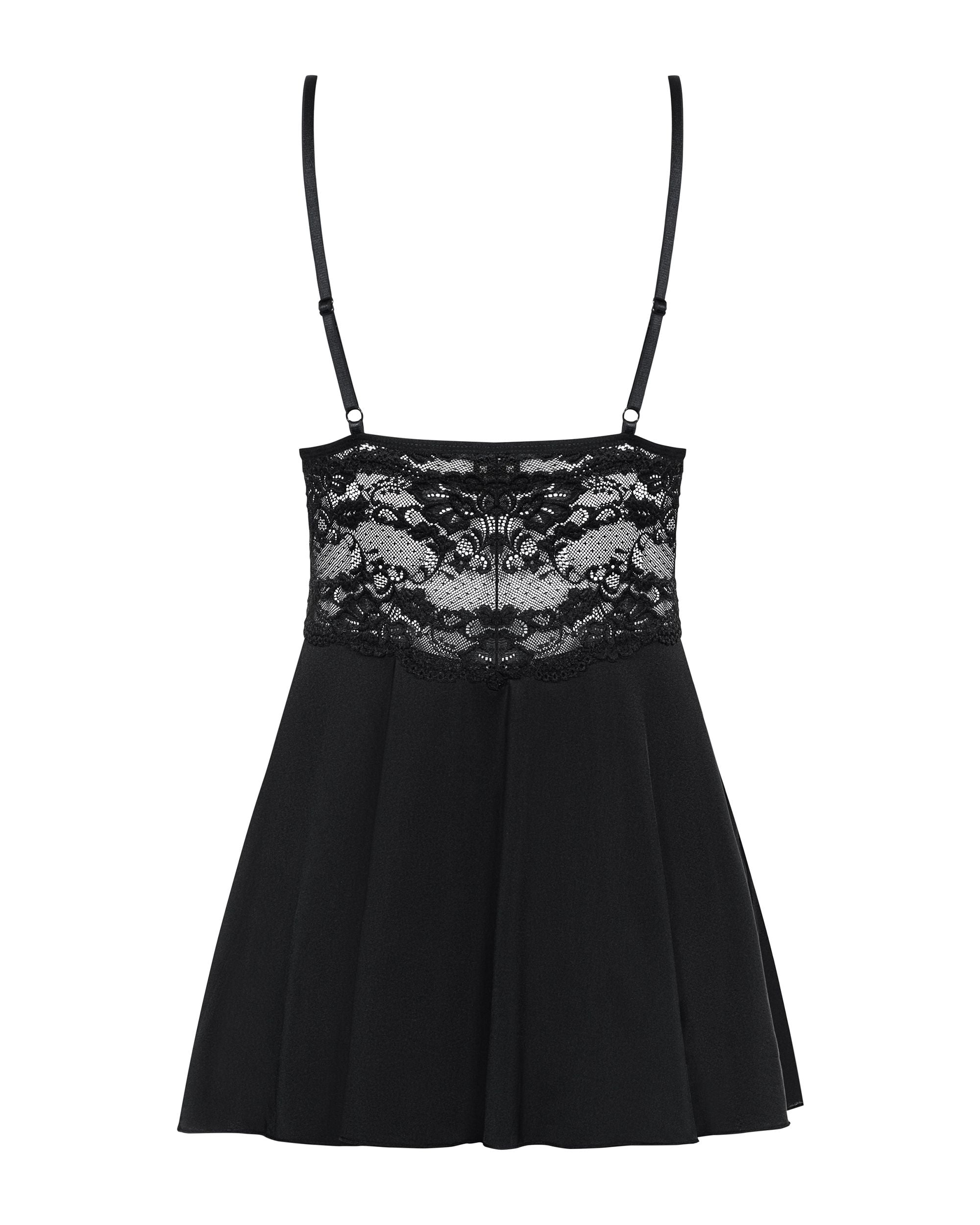 Obsessive - Babydoll Set Mit Spitze - Schwarz