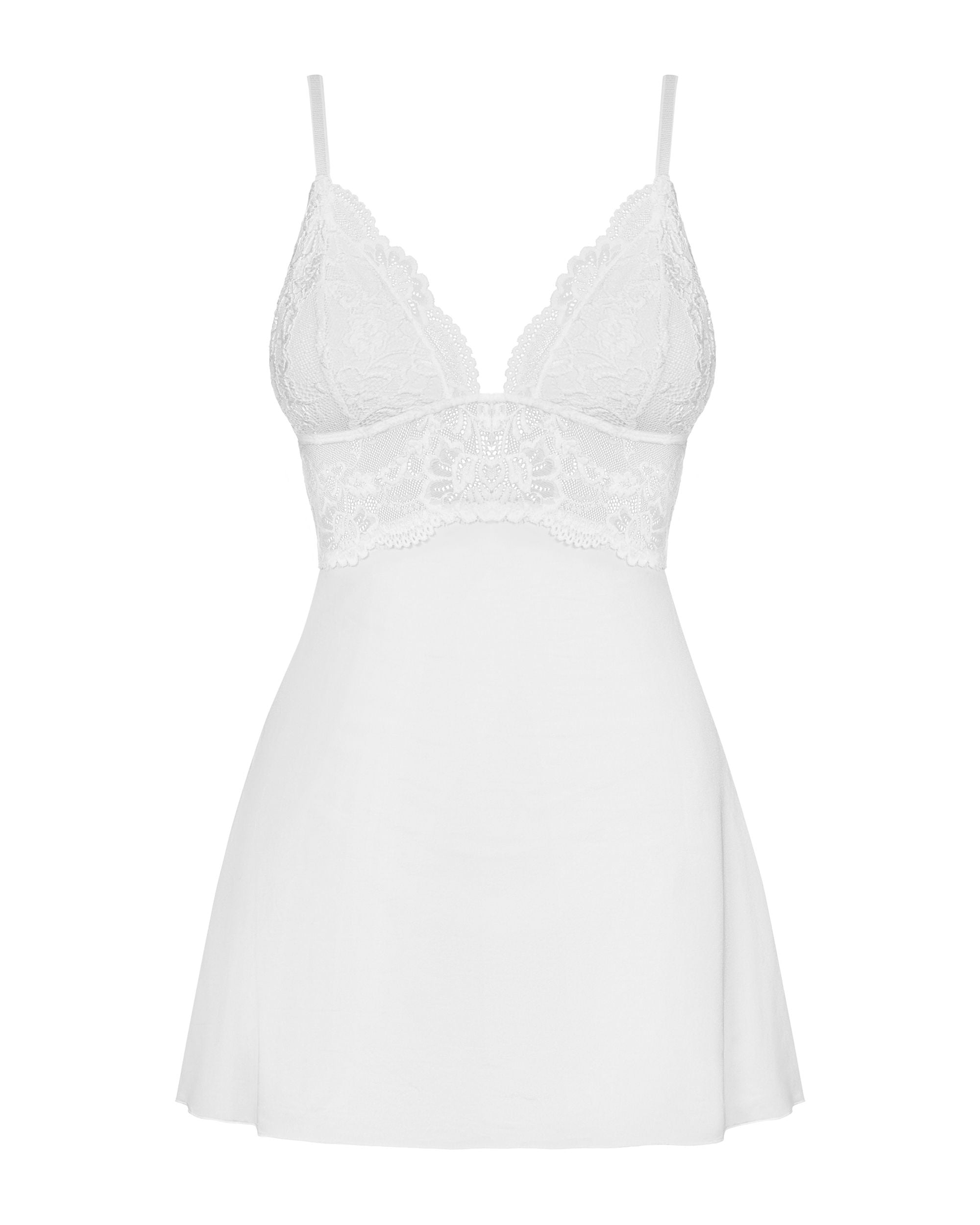 Obsessive - Babydoll Set Mit Spitze - Weiß