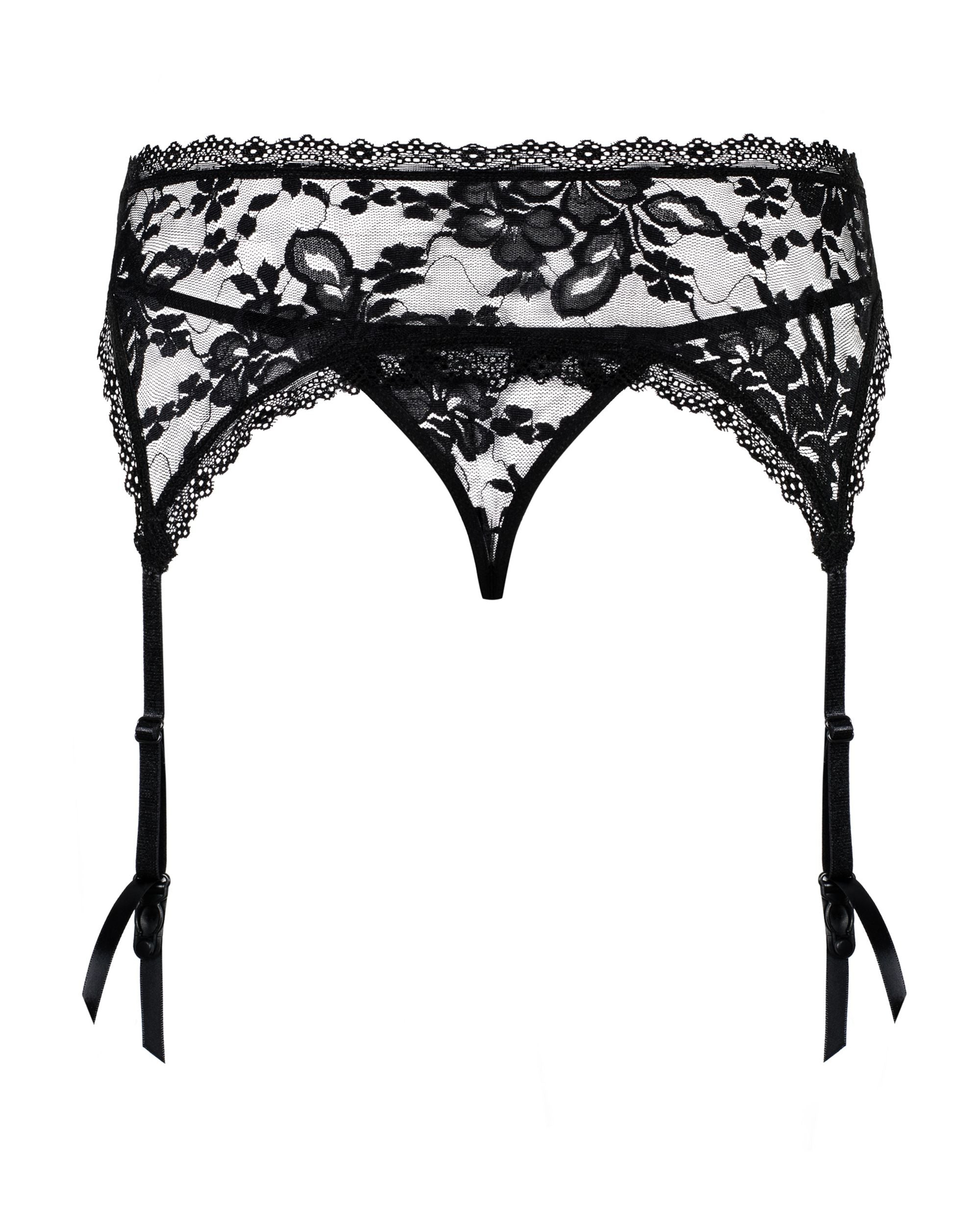 Obsessive - Catia Strapsgürtel & Tanga - Schwarz