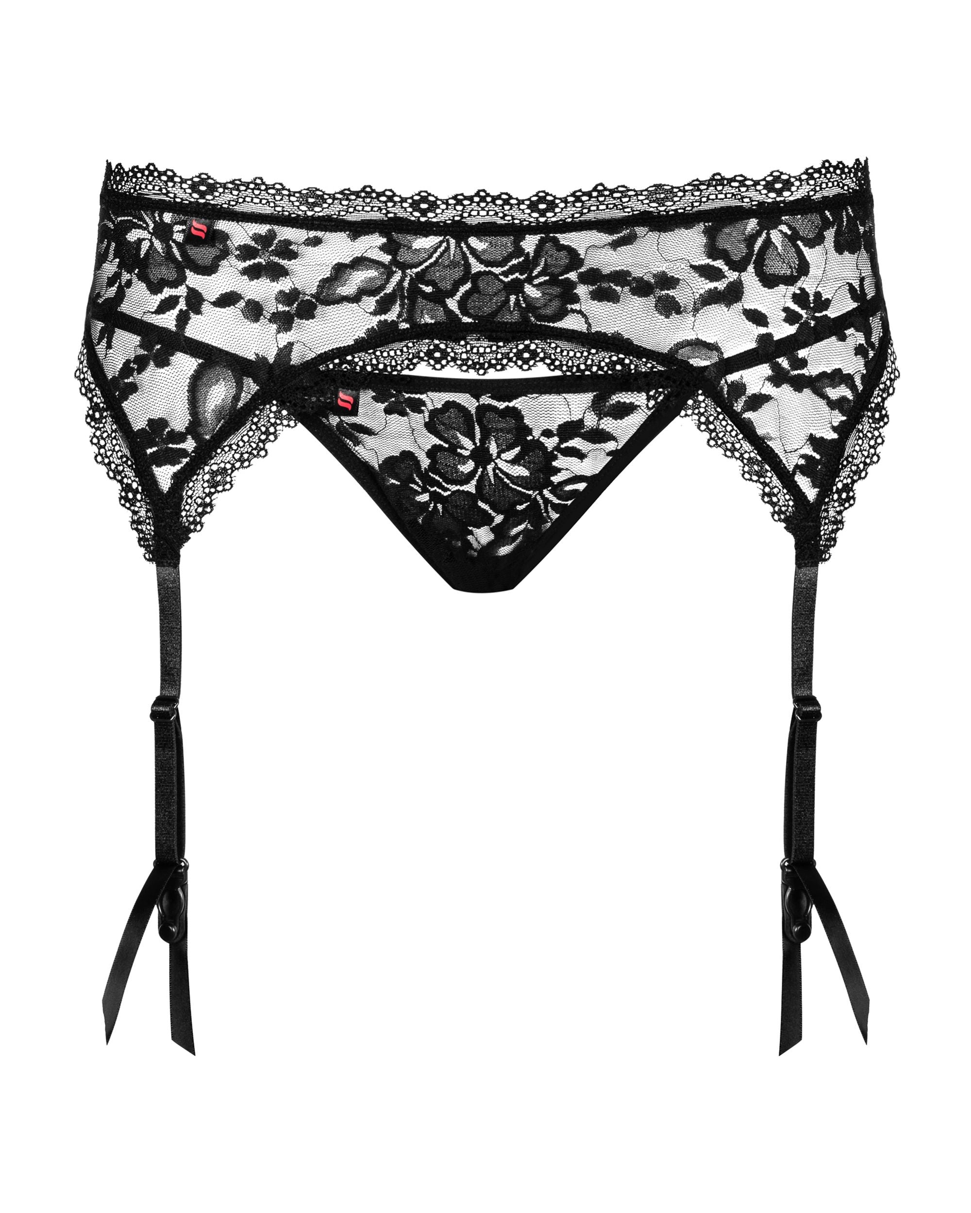Obsessive - Catia Strapsgürtel & Tanga - Schwarz