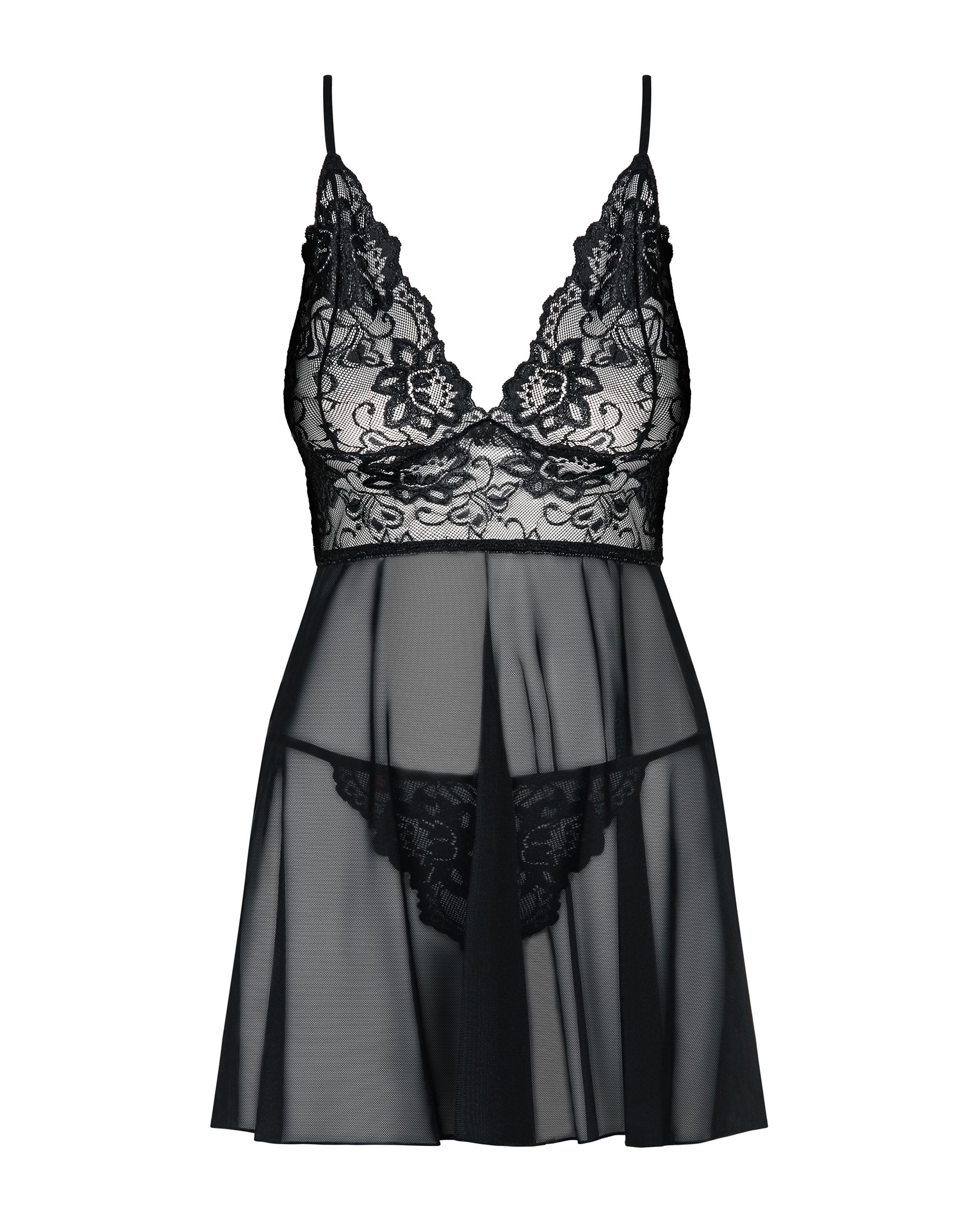 Obsessive - Idillia Babydoll und Tanga - Schwarz