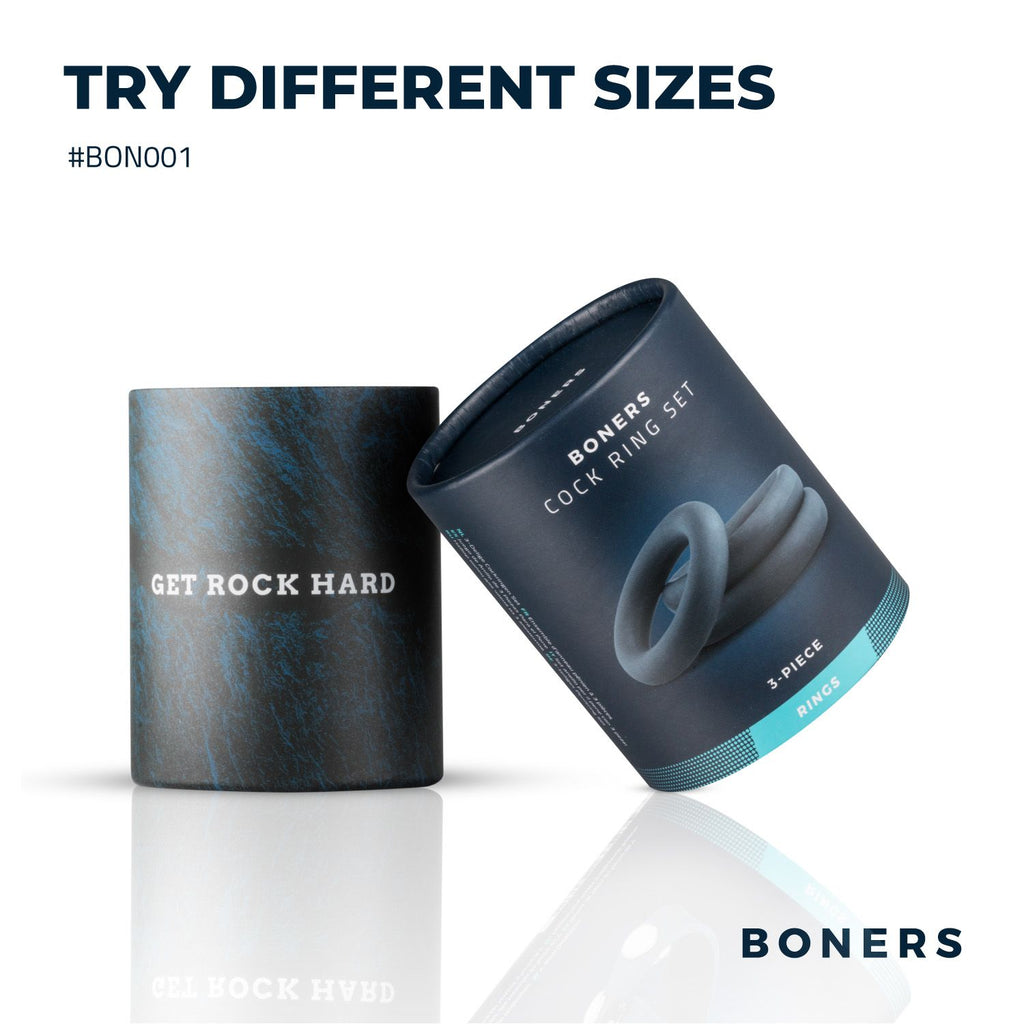 Boners 3-Delige Cockringen Set - Grijs