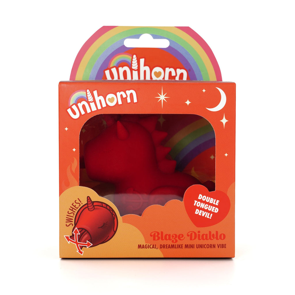 Unihorn - Blaze Diablo Mini Vibrator mit Leckendes Zunge Funktion - Rot