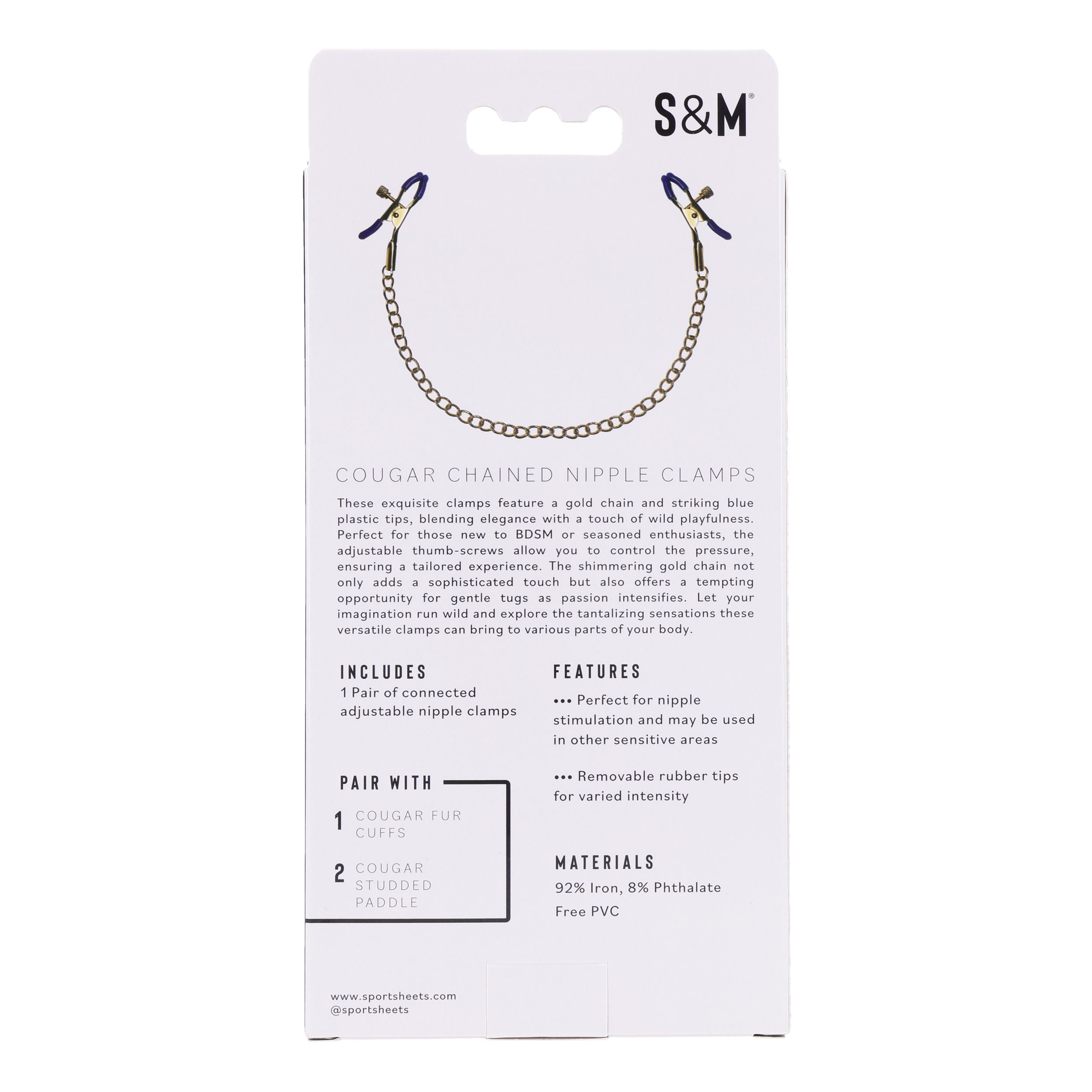 Cougar Brustwarzenklemmen mit Kette - Gold