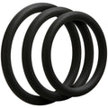 Doc Johnson - OptiMALE 3 Dünne Cockring-Set - Schwarz