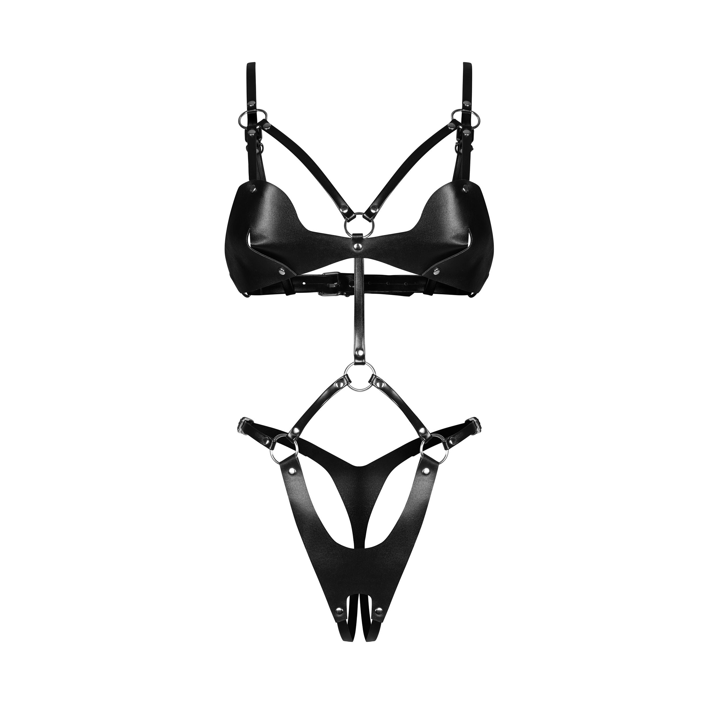 Obsessive - Dame Control Ouvert Teddy - Schwarz