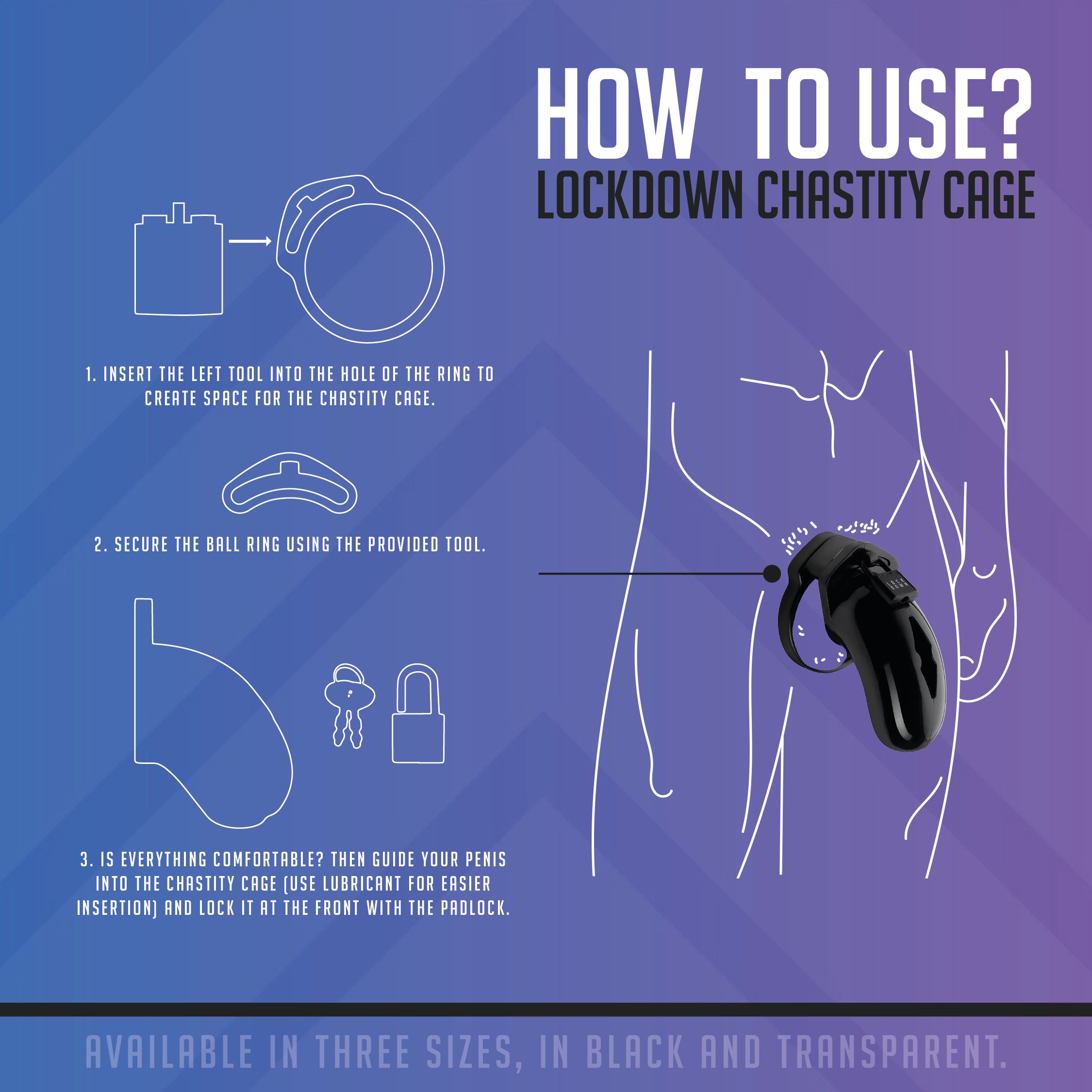Lockdown Keuschheitskäfig Transparent - Groß