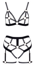 Cottelli LINGERIE – Ouvert Set Bra & Thong – Black