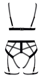 Cottelli LINGERIE – Ouvert Set Bra & Thong – Black