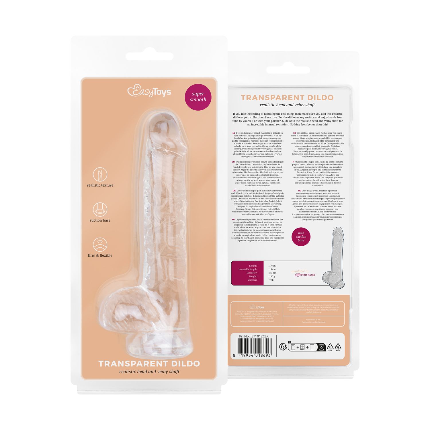 Jelly Dildo mit Hoden - 15 cm