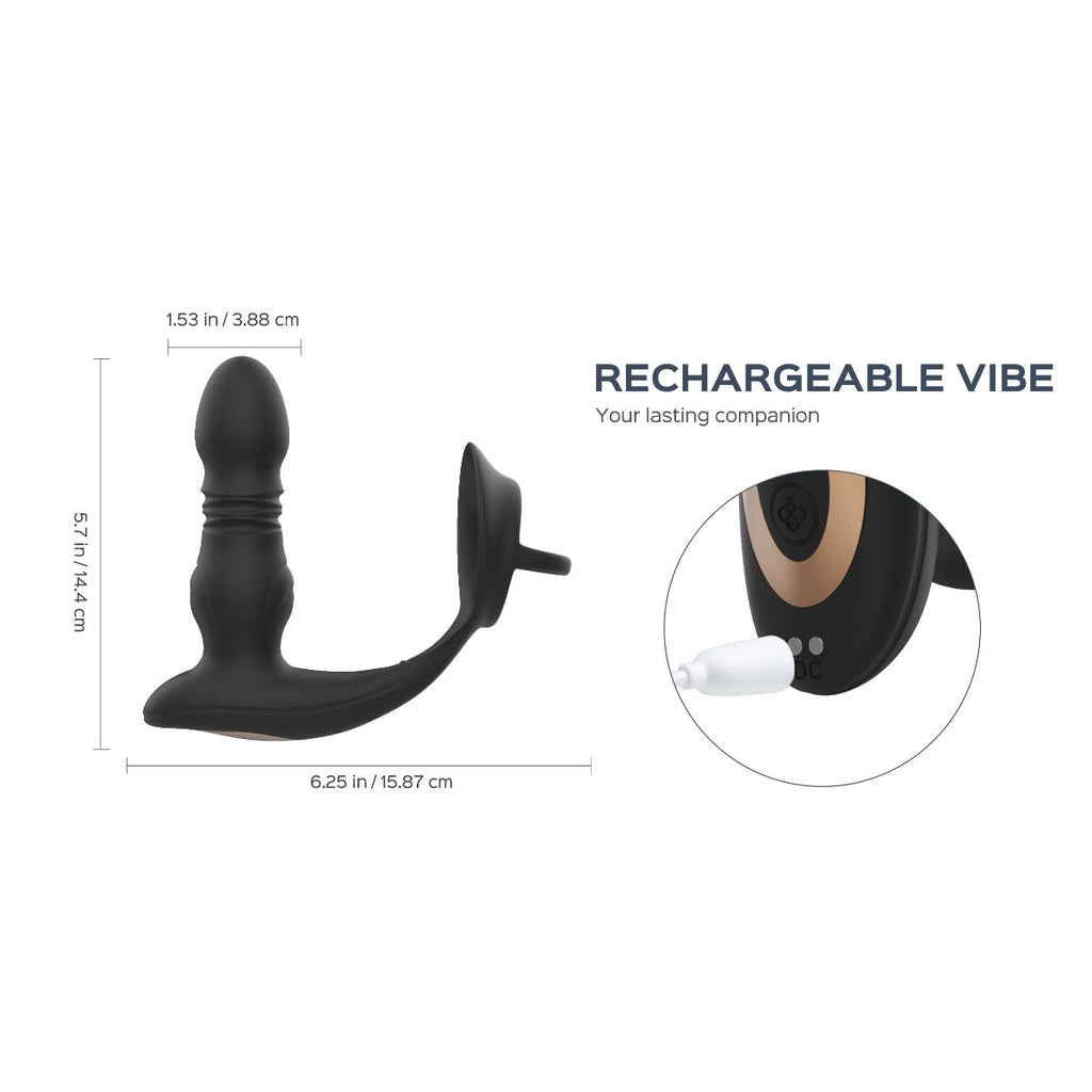 HoneyPlayBox – Cyrus Stoß-Prostata Vibrator – Schwarz