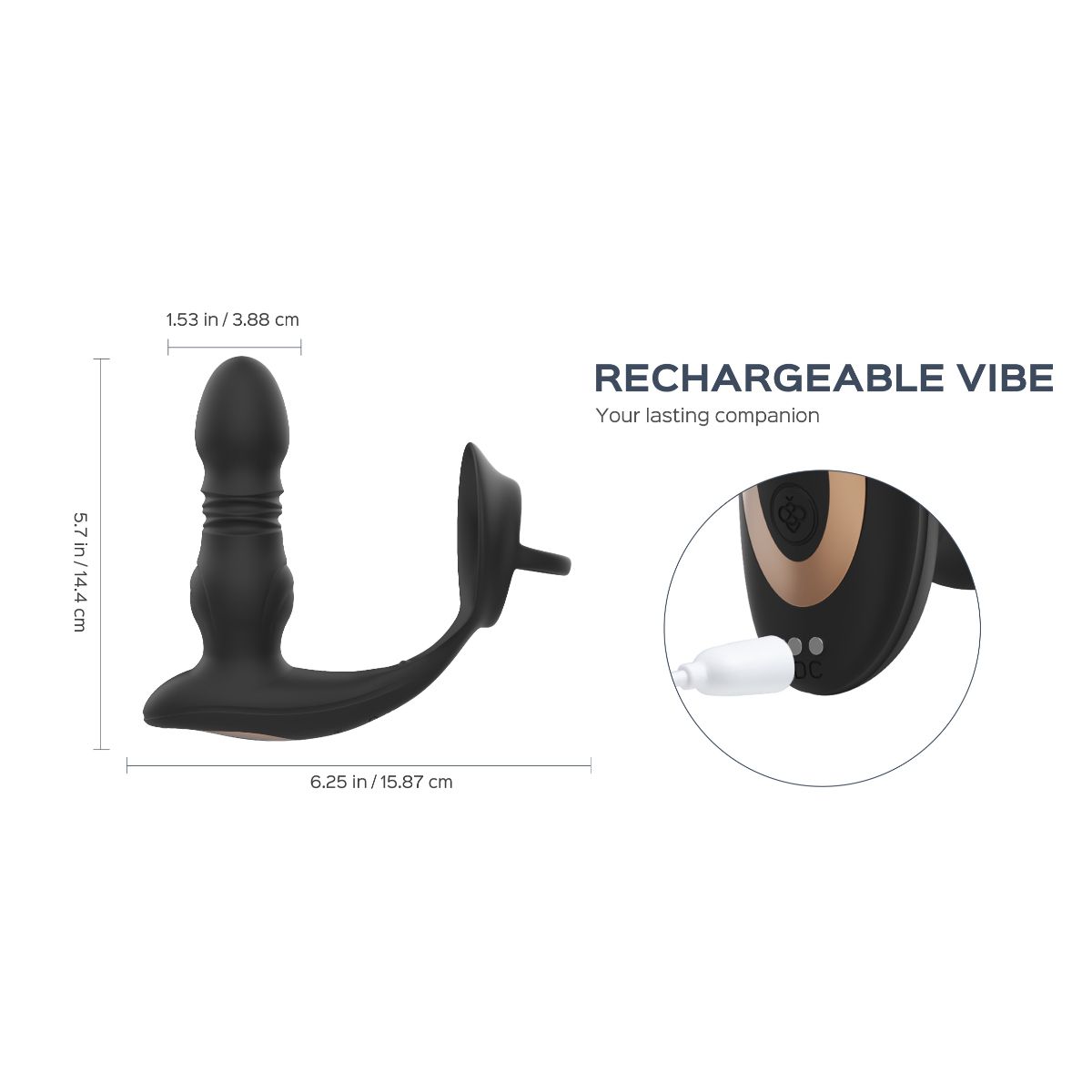 HoneyPlayBox – Cyrus Stoß-Prostata Vibrator – Schwarz