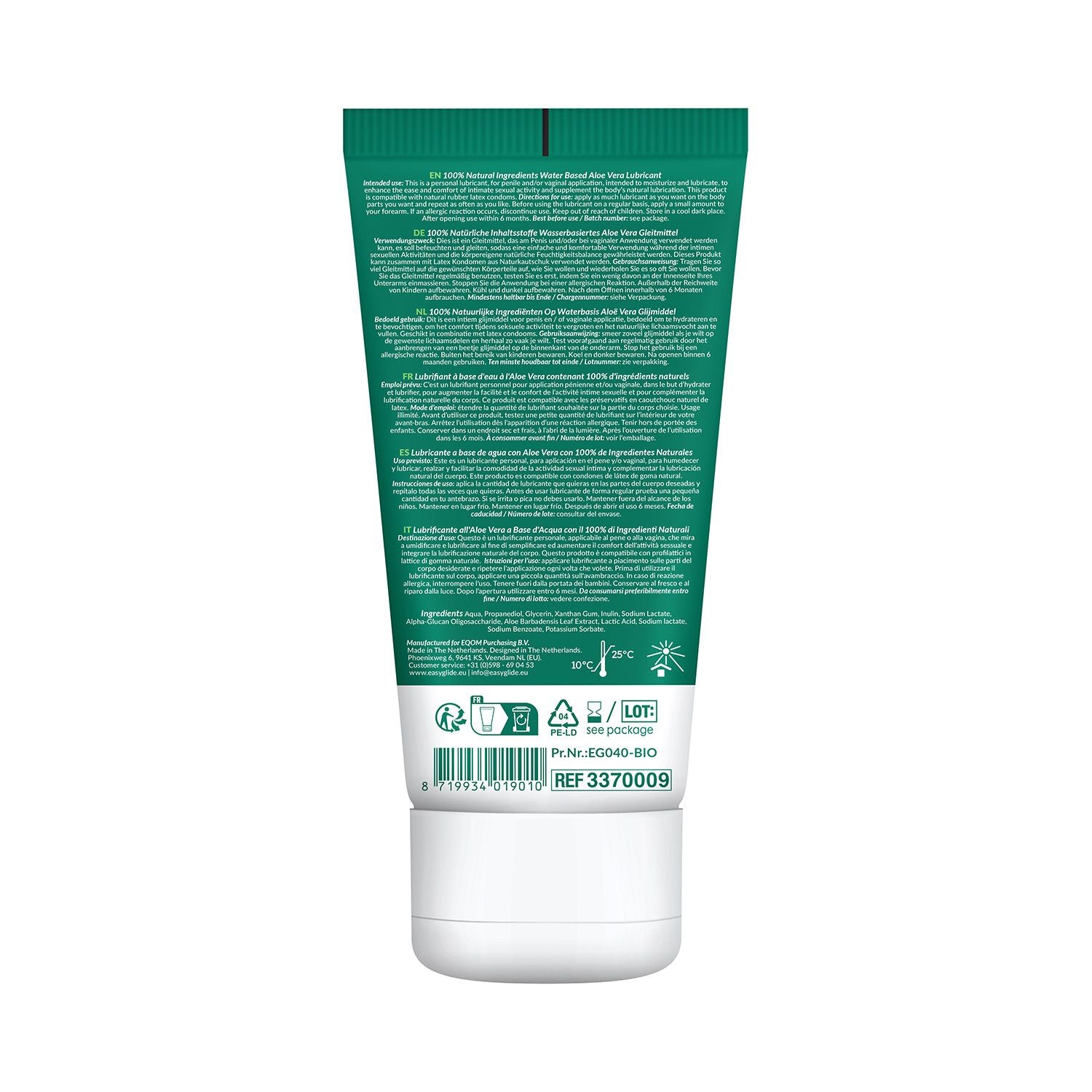 EasyGlide - Bio & Natural Gleitgel auf Wasserbasis mit Aloe vera - 100 ml
