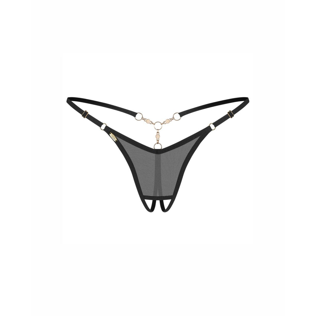 Obsessive - Oxaria String mit offenem Schritt - Schwarz
