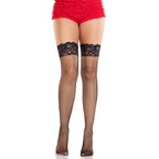 Leg Avenue - Backseam Netzstrümpfe Stay Ups - Schwarz
