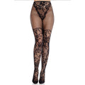 Leg Avenue - Dahlia Spitzenstrumpfhose Netzdetail - Schwarz