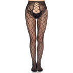 Leg Avenue - Netzstrumpfhose Offener Schritt - Schwarz