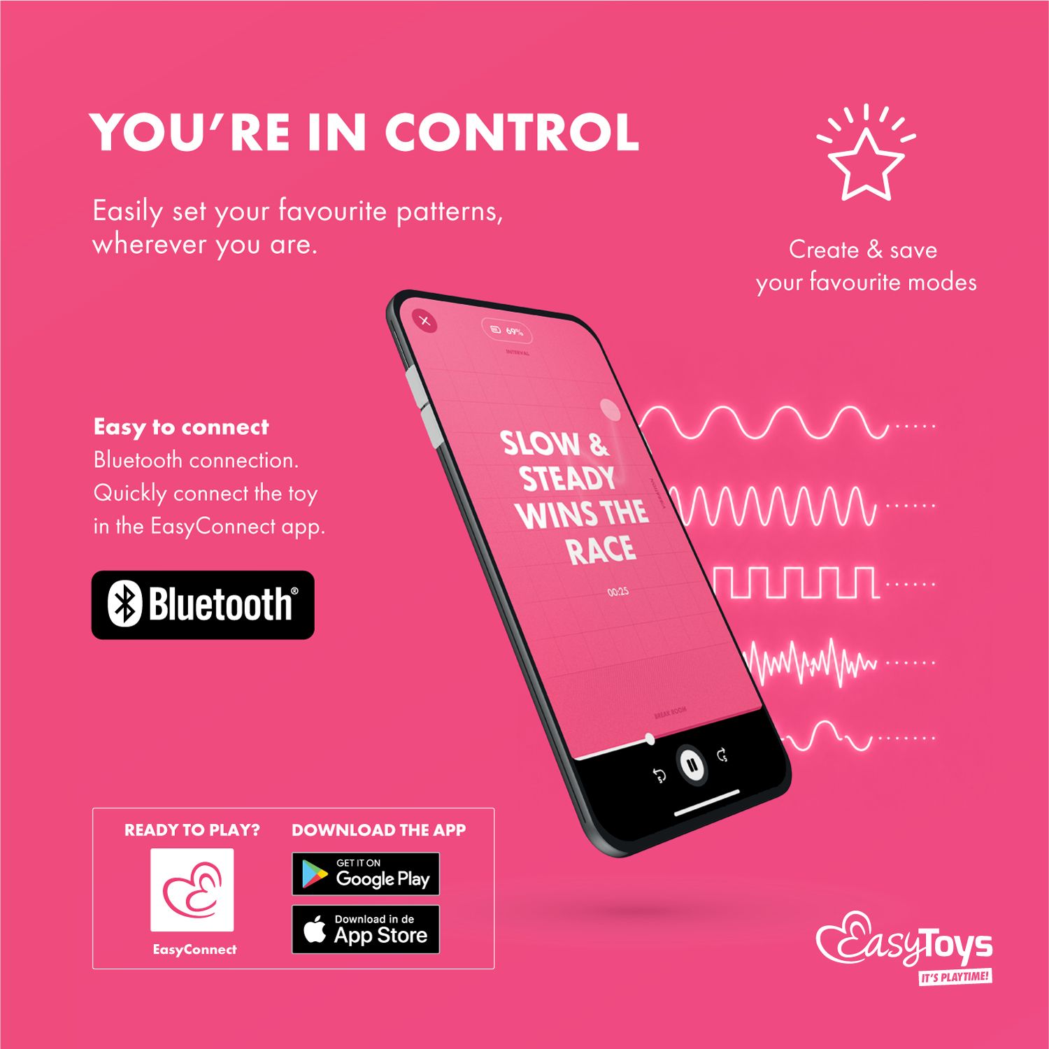 EasyConnect - Vibrations-Ei Aria - App-gesteuert mit Long Range Play